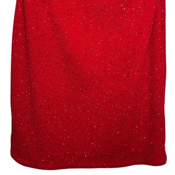 David Warren Petites Beautiful Red Sparkle Sleeveless Minin Dress Size 2P - Picture 5 of 7